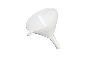 Lievik na dolievanie dezinfekčného gélu; priemer 14cm; biely