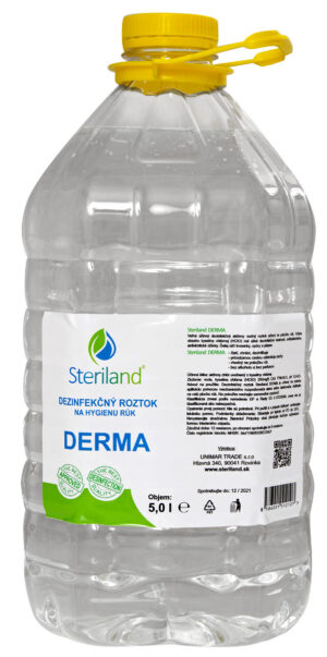 Dezinfekčný roztok na ruky Steriland DERMA s obsahom HClO 0.025 %; na priame použitie v dávkovači dezinfekcie; 5l