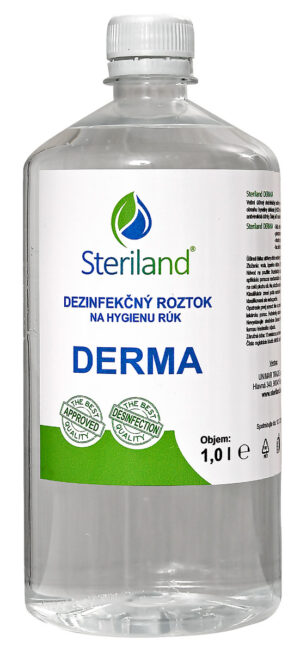 Dezinfekčný roztok na ruky Steriland DERMA s obsahom HClO 0.025 % na priame použitie v dávkovači dezinfekcie; 1l